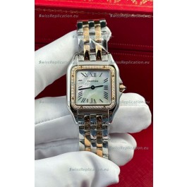 PANTHERE de Cartier Edition 27mm Pearl Dial 1:1 Mirror Swiss Watch Two Tone Rose Gold Casing