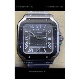 Cartier "Santos De Cartier" 904L Steel Grey Dial 1:1 Mirror Replica - 40MM Stainless Steel Watch