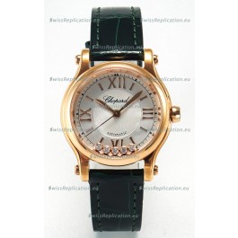 Chopard Happy Sport Swiss Automatic Replica Watch - Rose Gold Casing - 30MM 