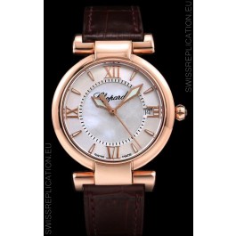 Chopard Imperiale White Dial Swiss Automatic Replica Watch in Rose Gold Case 904L Steel 