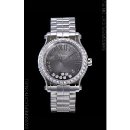 Chopard Happy Sport 1:1 Mirror Swiss Automatic Replica Watch 36MM in 904L Steel Casing Grey Dial