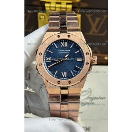 Chopard Alpine Eagle Rose Gold Blue Dial Super Clone Replica Watch 