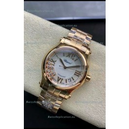 Chopard Happy Sport 1:1 Mirror Swiss Automatic Replica Watch 36MM in Rose Gold Casing White Dial