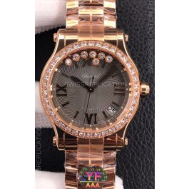 Chopard Happy Sport 1:1 Mirror Automatic Swiss Replica Watch Rose Gold - 36MM Wide