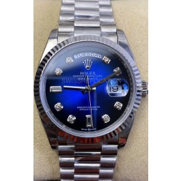 Rolex Day Date Presidential 904L Steel 36MM - Blue Dial 1:1 Mirror Quality Watch
