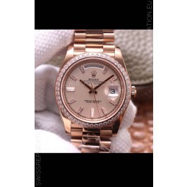 Rolex Day Date Presidential 904L Steel Rose Gold 40MM - Gold Dial 1:1 Mirror Quality Watch
