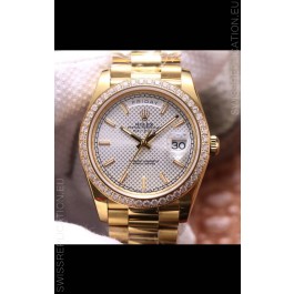 Rolex Day Date Presidential 904L Steel Yellow Gold 40MM - White Steel Dial 1:1 Mirror Quality Watch