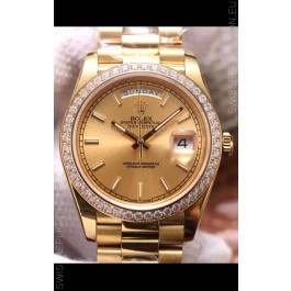 Rolex Day Date Presidential 904L Steel Yellow Gold 40MM - Gold Dial 1:1 Mirror Quality Watch