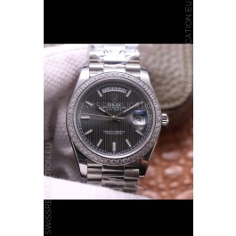 Rolex Day Date Presidential 904L Steel 40MM - Dark Grey Dial 1:1 Mirror Quality Watch