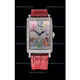 Franck Muller Long Island Color Dreams Ladies Swiss Watch in Pink Strap
