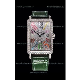 Franck Muller Long Island Color Dreams Ladies Swiss Watch in Green Strap
