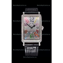 Franck Muller Long Island Color Dreams Ladies Swiss Watch in Black Strap