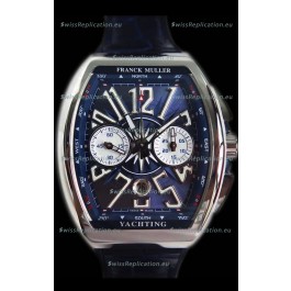 Franck Muller Vanguard Chronograph 904L Steel Blue Dial Swiss Watch 