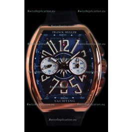 Franck Muller Vanguard Chronograph 18K Pink Gold Blue Dial Swiss Watch 