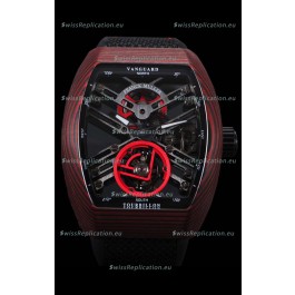 Franck Muller Vanguard Skeleton Tourbillon Red Carbon Swiss Replica Watch
