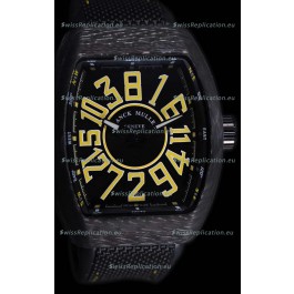 Franck Muller Vanguard Carbon Casing Black Indexes Swiss Watch