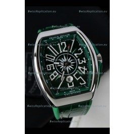 Franck Muller Vanguard Yachting Stainless Steel Green Dial 1:1 Mirror Swiss Replica Watch