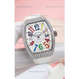 Franck Muller V32 Swiss Quartz Mossanite 1:1 Replica Watch 36MM