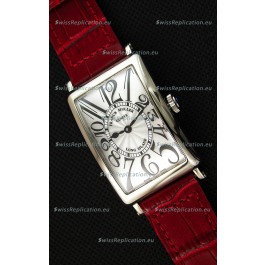 Franck Muller Long Island Ladies Replica Watch in Swiss Quartz Movement Red Strap 