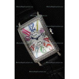 Franck Muller Long Island Color Dreams Ladies Swiss Replica Watch - Black Strap
