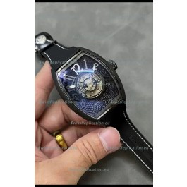 Franck Muller Curvex Grand Central Tourbillon Black Carbon Casing Watch in 1:1 Mirror Replica Watch 
