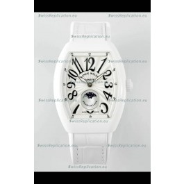 Franck Muller Vanguard Moonphase V32 Ceramic Casing - White Dial in Automatic Movement