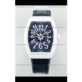 Franck Muller Vanguard Yachting V32 Ceramic Casing Blue Dial/Strap Swiss Replica Watch 