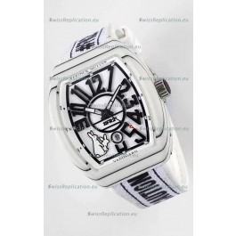 Franck Muller "Fr2nck" Vanguard Rabbit Edition Swiss Replica Watch in White Carbon Casing 