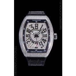 Franck Muller Vanguard Crazy Hours Edition Swiss Replica Watch - Black Numerals