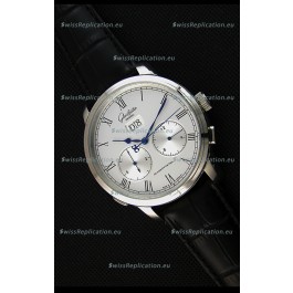 Glashuette Dual Sub Dial Japanese Replica Watch in White Dial