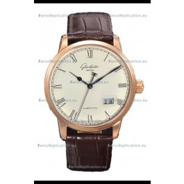Glashütte Senator Excellence Panorama Date Rose Gold 1:1 Mirror Replica Watch 
