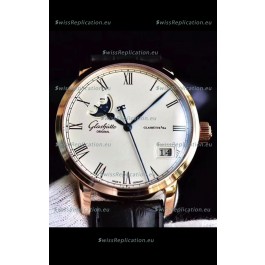 Glashuette Senator Excellence Panorama Date Moon Phase Pink Gold Swiss Watch