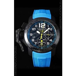 Graham Chronofighter Superlight Carbon Blue 1:1 Mirror Swiss Replica Watch 