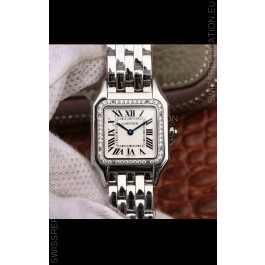 Cartier PANTHERE Edition 1:1 Mirror Quality Swiss Replica Watch in White Dial - Diamonds Bezel 