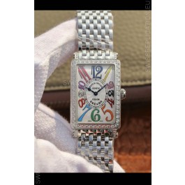 Franck Muller Long Island Pink Stainless Steel Swiss Watch in Swiss Quartz Movement