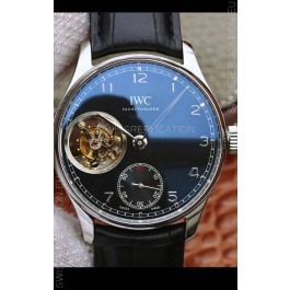 IWC Portuguese Genuine Swiss Tourbillon Movement Watch in Black Dial