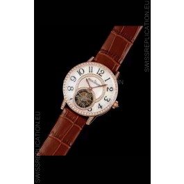 Jaeger LeCoultre RENDEZ-VOUZ Tourbillon 1:1 Mirror Quality Swiss Replica Watch in Rose Gold Casing