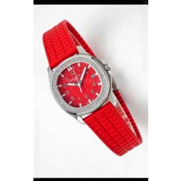 Patek Philippe Aquanaut LUCE 5072A-001 Quartz Swiss Replica Watch in Red Dial - 35MM