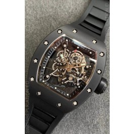 Richard Mille RM055 Ceramic Casing 1:1 Mirror Replica Watch in Black Strap 