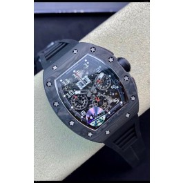 Richard Mille RM011 Felipe Massa 1:1 Mirror Quality One Piece Black Forged Carbon Case Watch