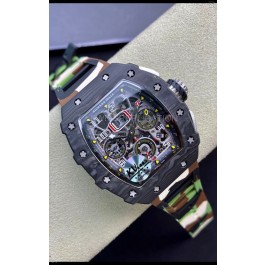 Richard Mille RM011 Felipe Massa 1:1 Mirror Quality One Piece Black Forged Carbon Case Watch