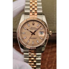 Rolex Datejust 36MM ETA-3135 Movement Swiss Replica in 904L Two Tone Brown Dial