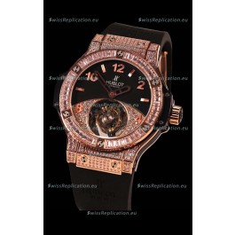 Hublot Tourbillon Solo Bang Sapphires Pink Gold Swiss Watch