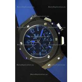 Hublot Big Bang All Black PVD Blue Swiss Replica Watch 1:1 Mirror Replica 
