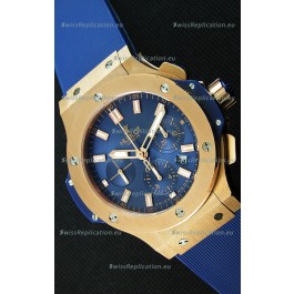 Hublot Big Bang Pink Gold Blue Swiss Replica Watch 1:1 Mirror Replica 