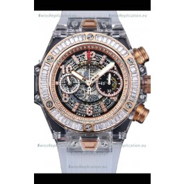 Hublot Big Bang Unico Sapphires Casing 1:1 Mirror Edition Swiss Replica Watch White Strap