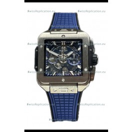 Hublot Square Bang Unico Titanium Blue Chronograph Watch 1:1 Mirror Replica