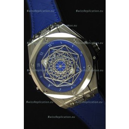 Hublot Big Bang Sang Bleu 45MM Stainless Steel Blue Dial Swiss Replica Watch 
