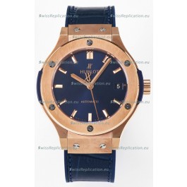 Hublot Super Clone Classic Fusion Rose Gold 38MM 1:1 Mirror Replica Watch Blue Dial