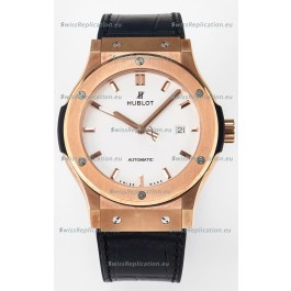 Hublot Super Clone Classic Fusion Rose Gold 42MM 1:1 Mirror Replica Watch White Dial